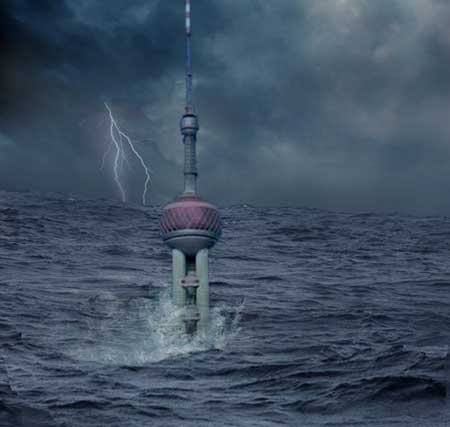 全球变暖致海平面上升 2050年上海或被淹没_