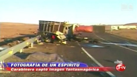 智利电视台曝车祸现场出现死者“鬼魂”(图)