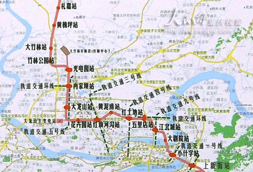 这是重庆开建的第二条地铁,有望于2012年全线建成通车.图片
