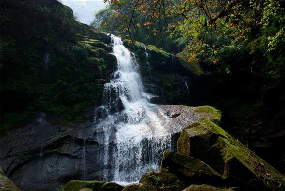 江津四面山维护卧龙沟水库 望乡台瀑布暂不待客