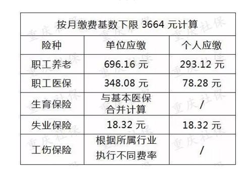 重庆2018社保缴费标准_2018-2019年重庆社保