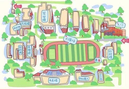 好萌! 学姐创作卡通地图送给学弟学妹(图)