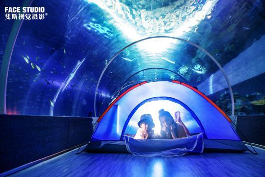 宝妈带娃520夜宿汉海海洋馆 小伙海底大胆求婚_大渝网_腾讯网