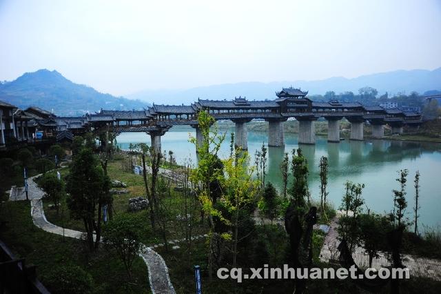 亚洲第一风雨廊桥重庆黔江戳水廊桥恢复工程将完工