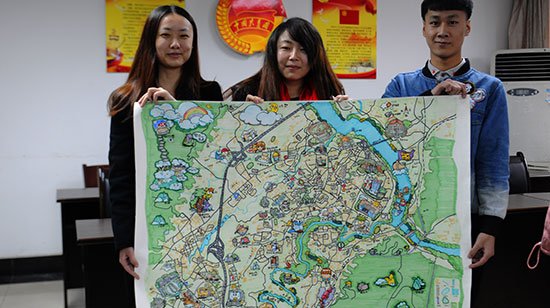 西南大学学子绘制最卡通版北碚手绘地图图片