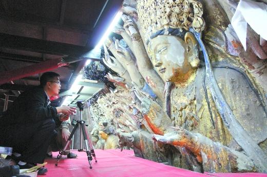 千手<em>观音</em>开始修复<em>观音</em>主尊.
