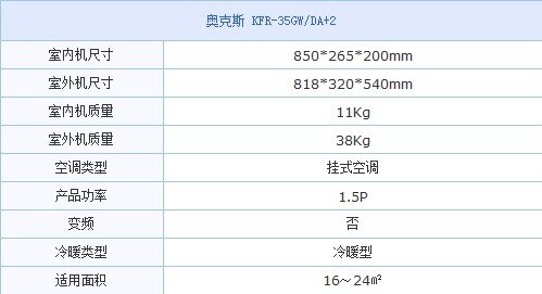 广角送风六重防锈 奥克斯空调旺季狂促特价2k6