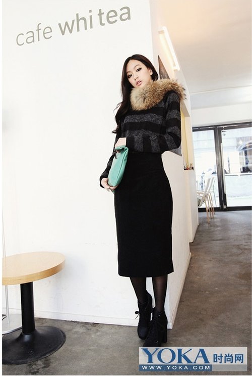 精致半身长裙 深冬不减女人味