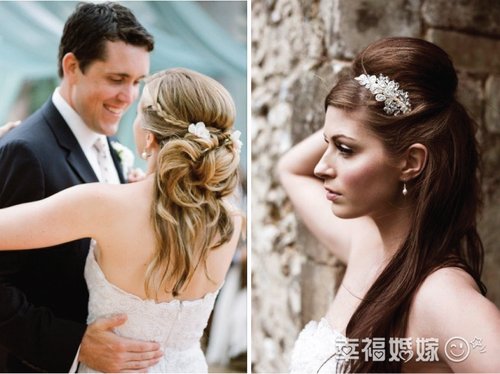 <em>长发</em>披散 打造小清新田园风<em>新娘发型</em>_大渝网_