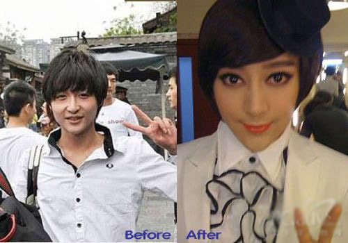 伪娘当道!看男人整容变范冰冰_整形新闻