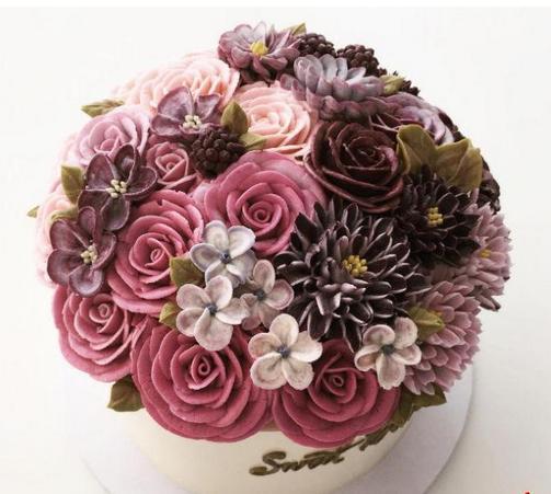 韩国女孩做的手工奶油花 简直以假乱真啊!_大渝网_腾讯网