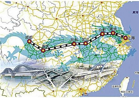 上海至成渝拟建沿江高铁串联22城市 设计时速