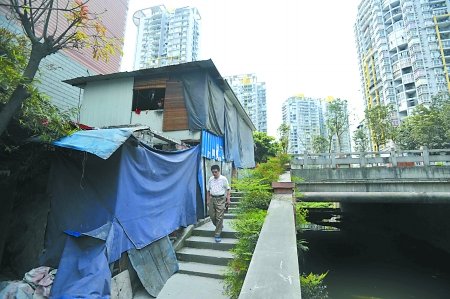 人行道边建烤鱼店 侵占绿地居民痛心树木被毁
