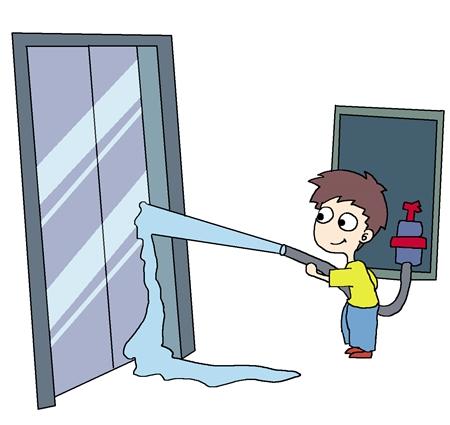 熊孩子拧开消防栓对电梯冲水 两月淹15部电梯