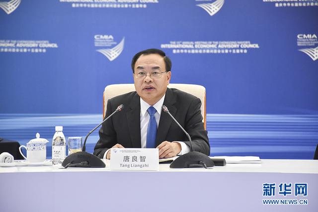 重庆市市长国际经济顾问团会议第十五届年会现场,重庆市长唐良智致辞