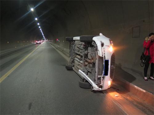 一头猪掉下车 在高速上引发交通事故
