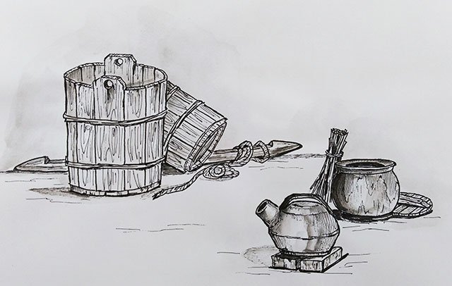 从花木掩映的天井后面，祖母端出那个黑陶罐子