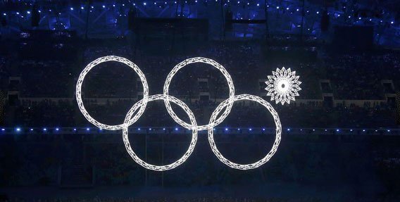 资料图：索契冬奥会上“五环变四环”