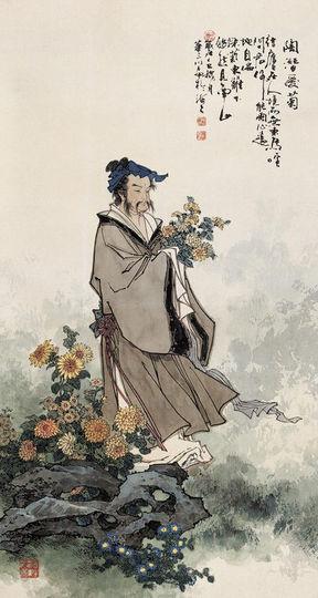 题画诗《陶潜爱菊(图源于网络)