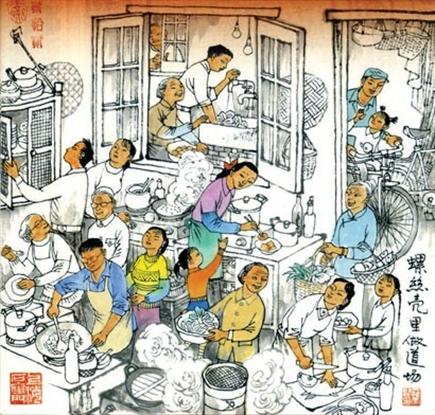 表现上海传统手工技艺制作美食的"连环画". 图/ 罗希贤工作室