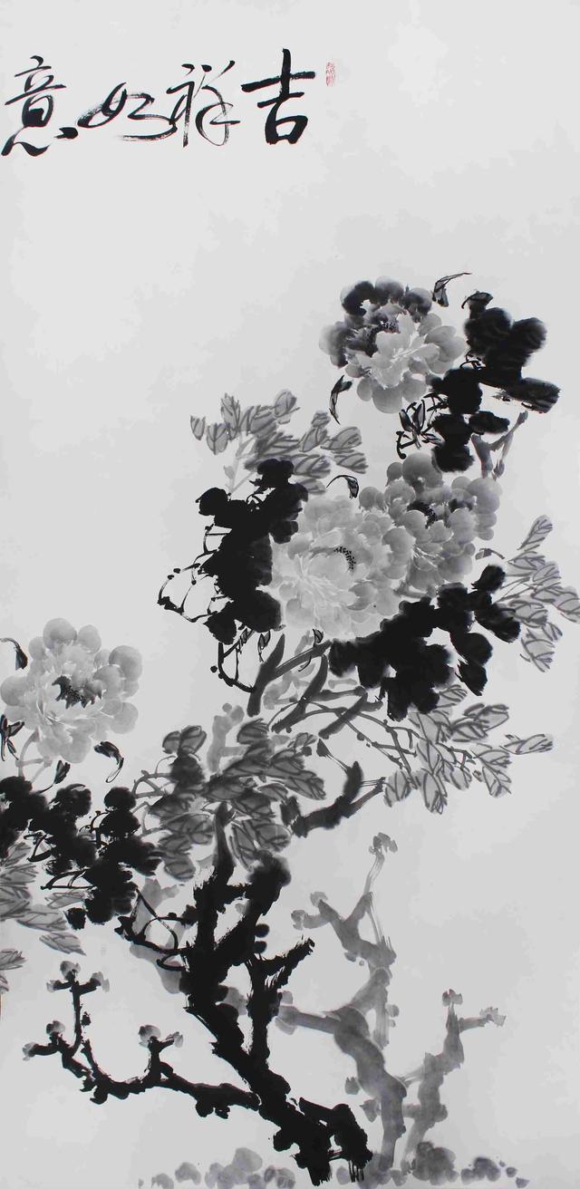 水墨牡丹创作知多少:从墨分五色到墨分千层 _文化_腾讯网