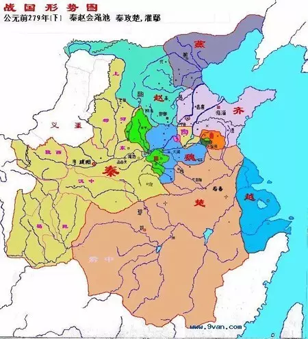 公元前279年时的战国地图.