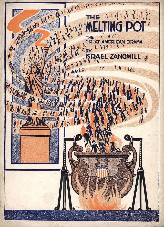 美国的"大熔炉"之称因1908年的剧作《大熔炉》而开始流传.