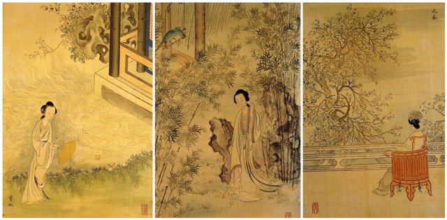改琦绘宝钗、黛玉、元春 经历过磨难的人,对于世事比纨绔子弟看得更透彻