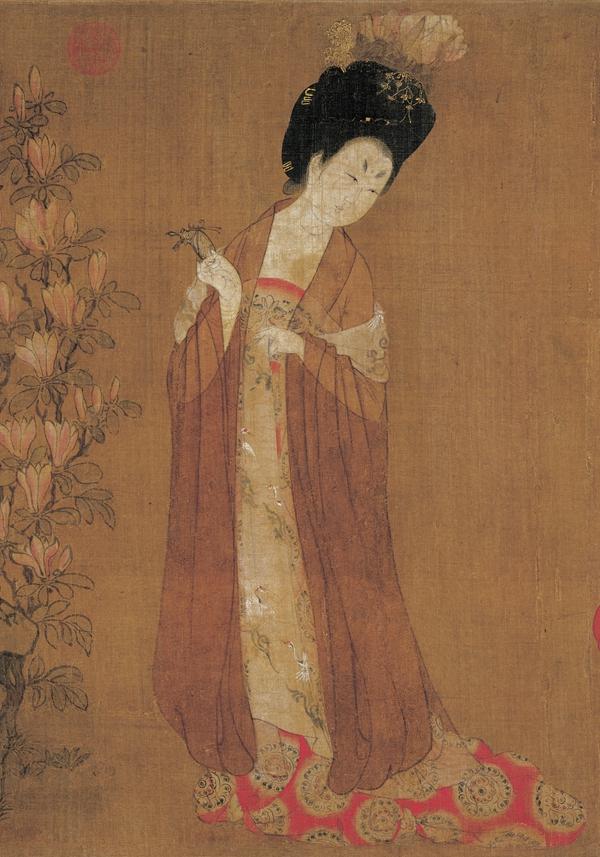 《簪花仕女图》局部