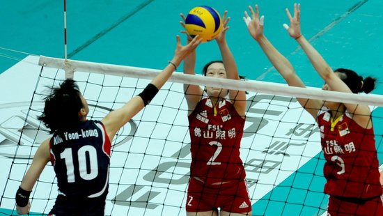 <em>中韩女排</em>对抗赛第三场 中国队3-2逆转韩国_排