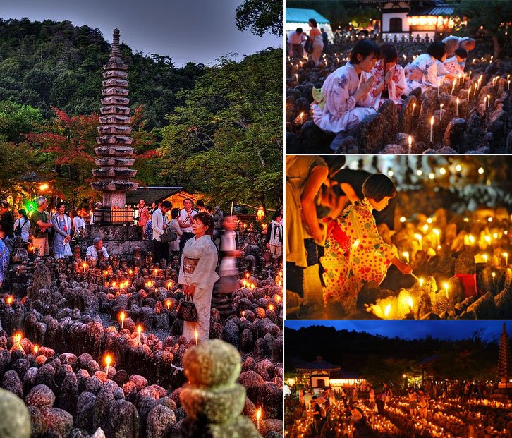 化野念佛寺千灯供养场面。图源网络 化野念佛寺千灯供养场面。图源网络