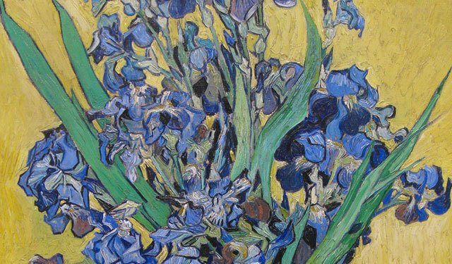 Vincent van Gogh:Vase with Violet Irises against A Yellow Background Vincent van Gogh:Vase with Violet Irises against A Yellow Background