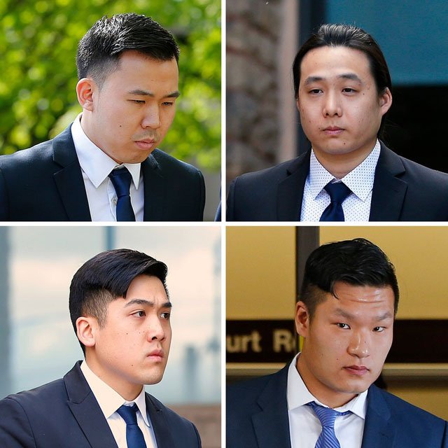 图:邓俊贤案四名涉案男子被定罪。图片来源:《纽约时报》 图:邓俊贤案四名涉案男子被定罪。图片来源:《纽约时报》