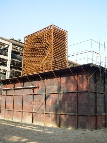 大同市煤气工业遗址公园雕塑建设进程