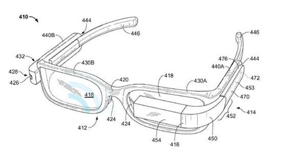 谷歌眼镜新专利：镜腿镜框变粗推出“潮人版”