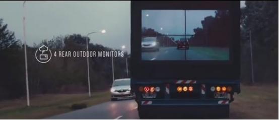 三星安全卡车：货箱上装四块屏幕直播前方路况