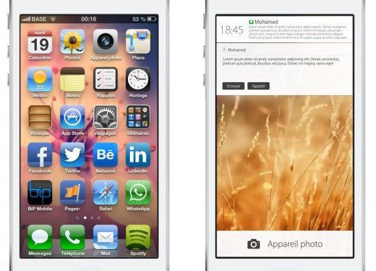 网友自创iOS 7概念视频 全新通知栏及锁屏界面
