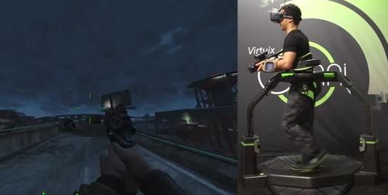 穿上马甲拿起手枪玩VR游戏 简直好像上了战场