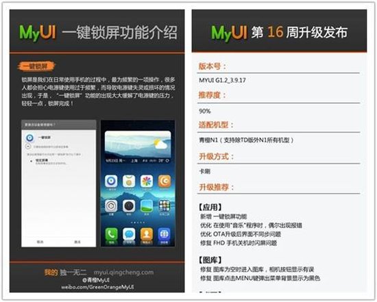 青橙MyUI手机操作系统 每周升级推最新功能