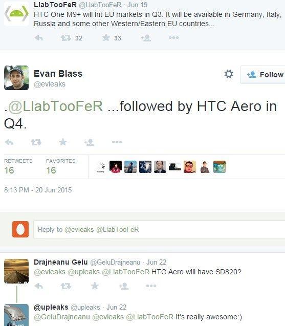 HTC新旗舰Aero第四季发布 或配骁龙820