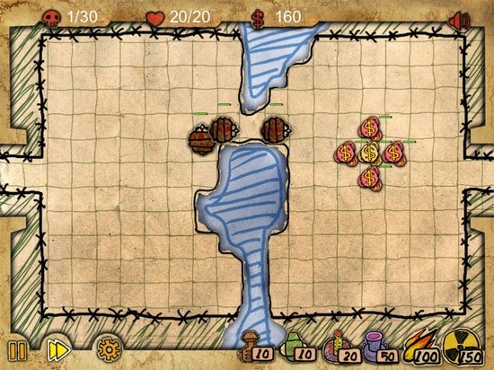 画面风格别样 ipad游戏涂鸦塔防试玩