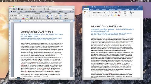 新旧对比：Mac版Office 2016 vs 2011