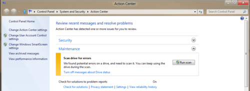 Windows 8磁盘健康模式 减少磁盘故障
