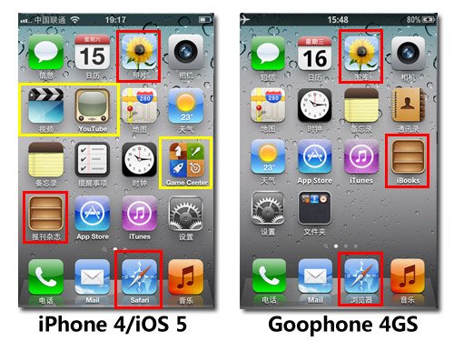 高仿iPhone4新作 谷蜂Goophone4GS评测