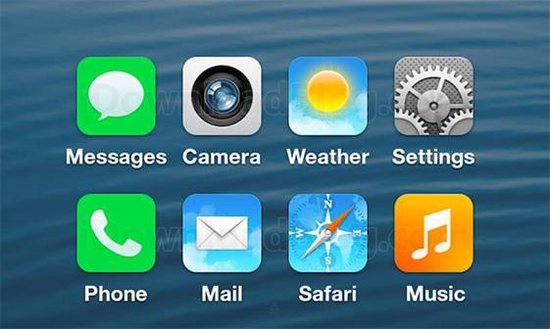 iOS 7截图曝光：图标开始放弃3D立体效果