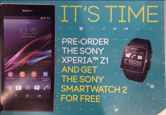 索尼Xperia Z1海报曝光 随机附赠智能手表