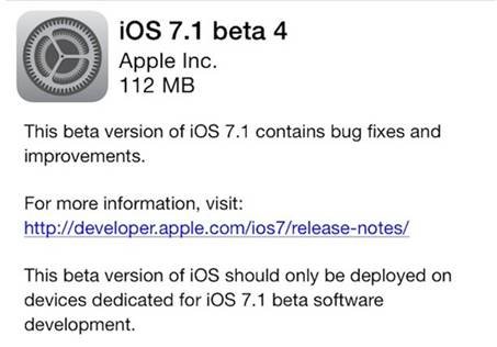 iOS 7.1 beta 4测试版发布 继续优化调整界面