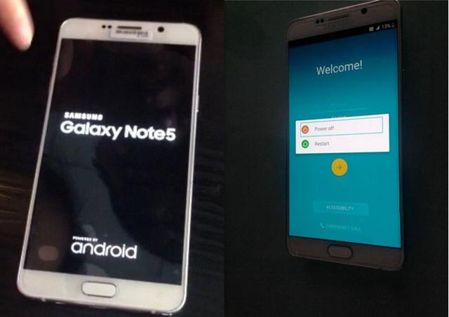 三星Note 5开机画面曝光 外形更方正