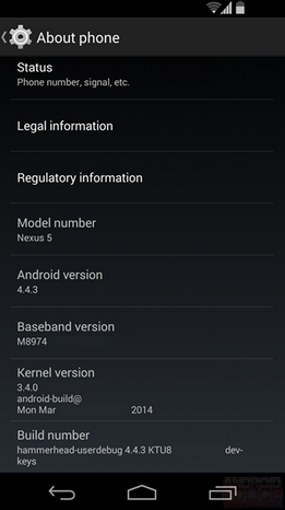 升级日志曝光 Android 4.4.3将在几周后发布