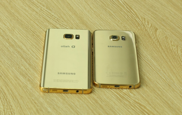 24k黄金打造的Galaxy Note 5和Galaxy S6 Edge